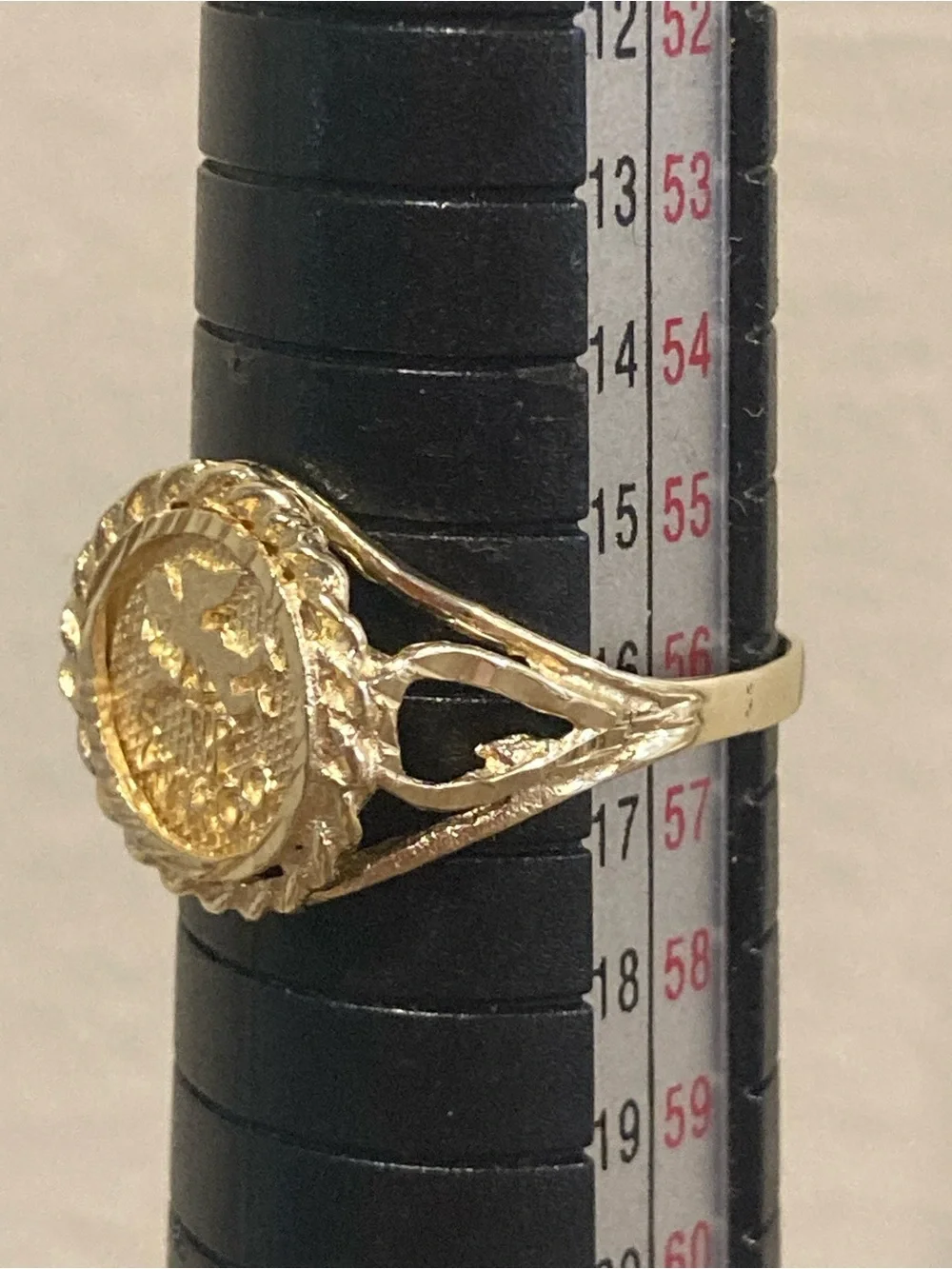 10K Gold Coin Signet Ring Virgo Horoscope Size 7.5 - Picture 13 of 15